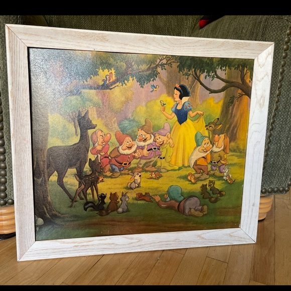 DISNEY 1947 Framed 24”x20” Print Good Friends, All! Shwind & Son Snow White - Picture 6 of 12